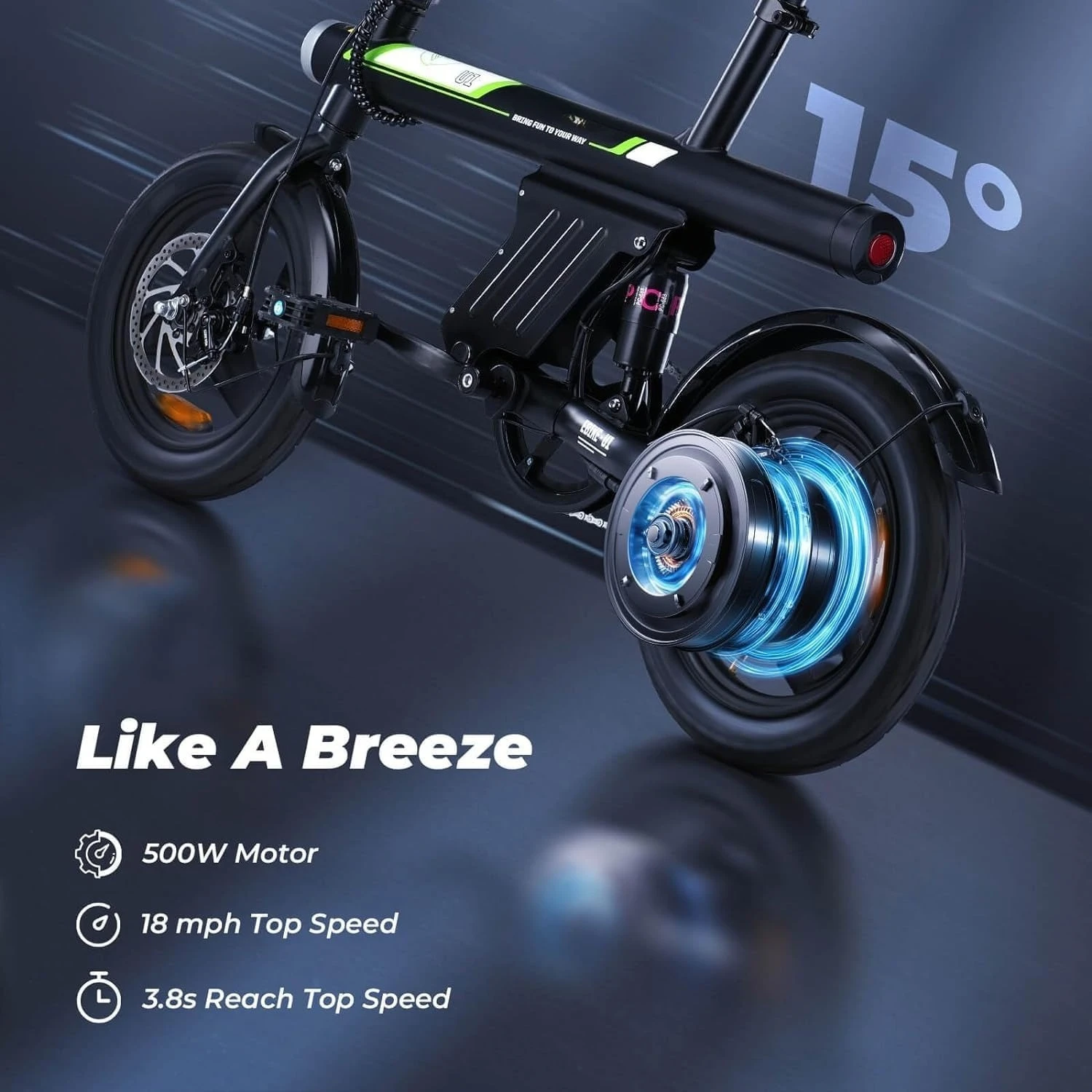Electric Bike for Adult 500W Motor, 20 mph Folding Ebike, 14