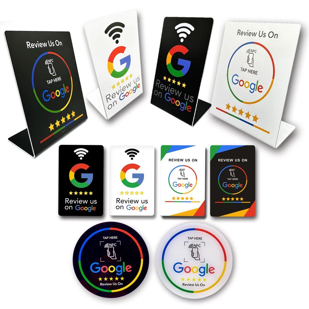 NFC 215 Programmable Google Review Acrylic Stickers Card NFC Station Table 13.56Mhz Waterproof NFC Stand Google Review Card - AliExpress 30