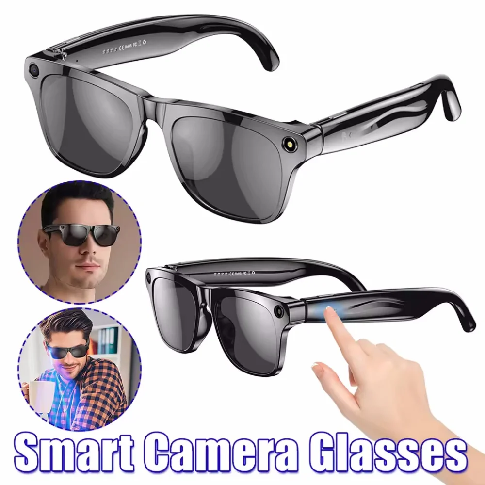 Smart Glasses AI Camera HD Wearable Mini Camera Bluetooth Voice Assistant Control Video Photo Recorder With Touch Botton - AliExpress 44