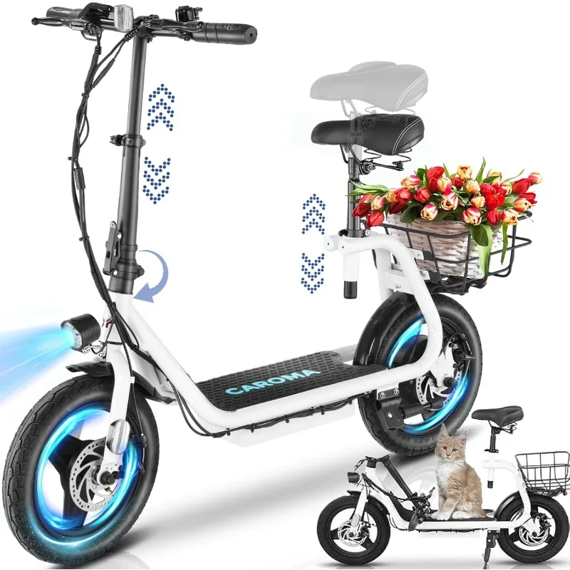 Peak 500W/800W/1200W Electric Scooter Adults, 30Miles Long Range, 14