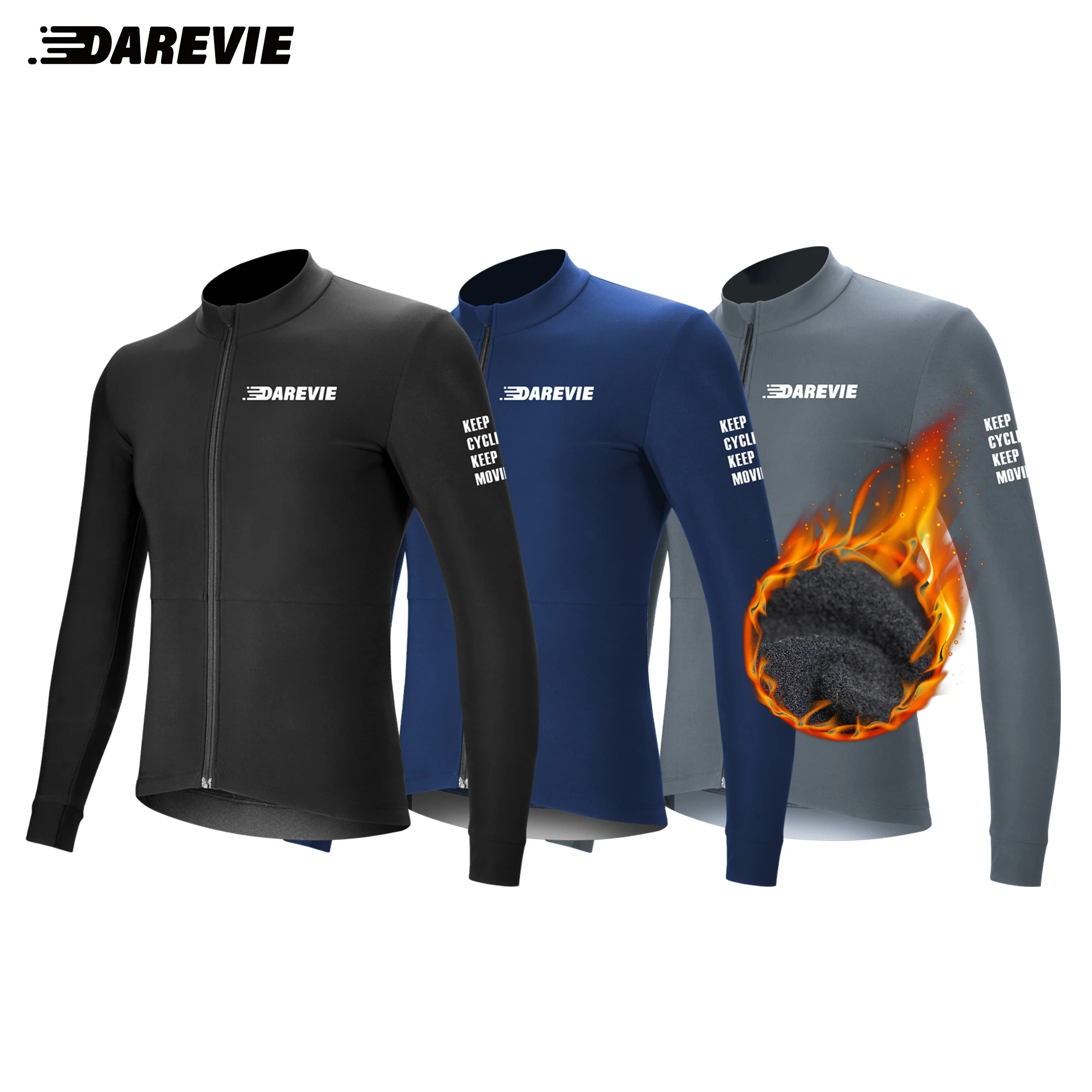 DAREVIE Cycling Jersey Winter Thermal Fleece Cycling Jersey Men Long Sleeve Hot Warm Soft Brushed Breathable Bicycle Clothing - AliExpress