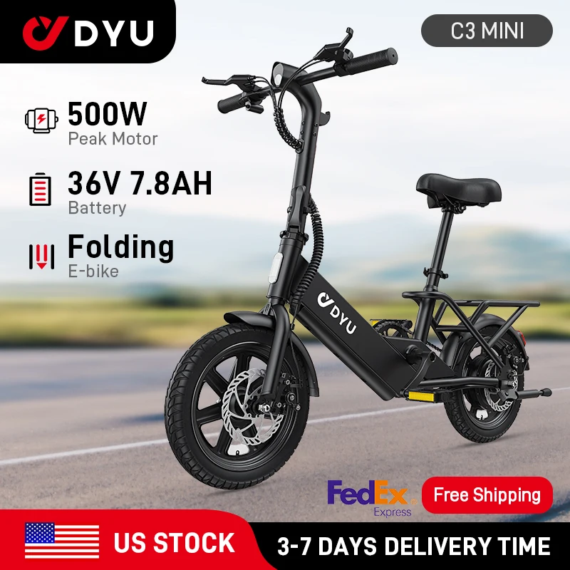 DYU C3 14 inch Electric Bicycle Peak 500W Motor 36V7.8AH Lithium Battery Electric Bike , city E-bike - AliExpress 201355758