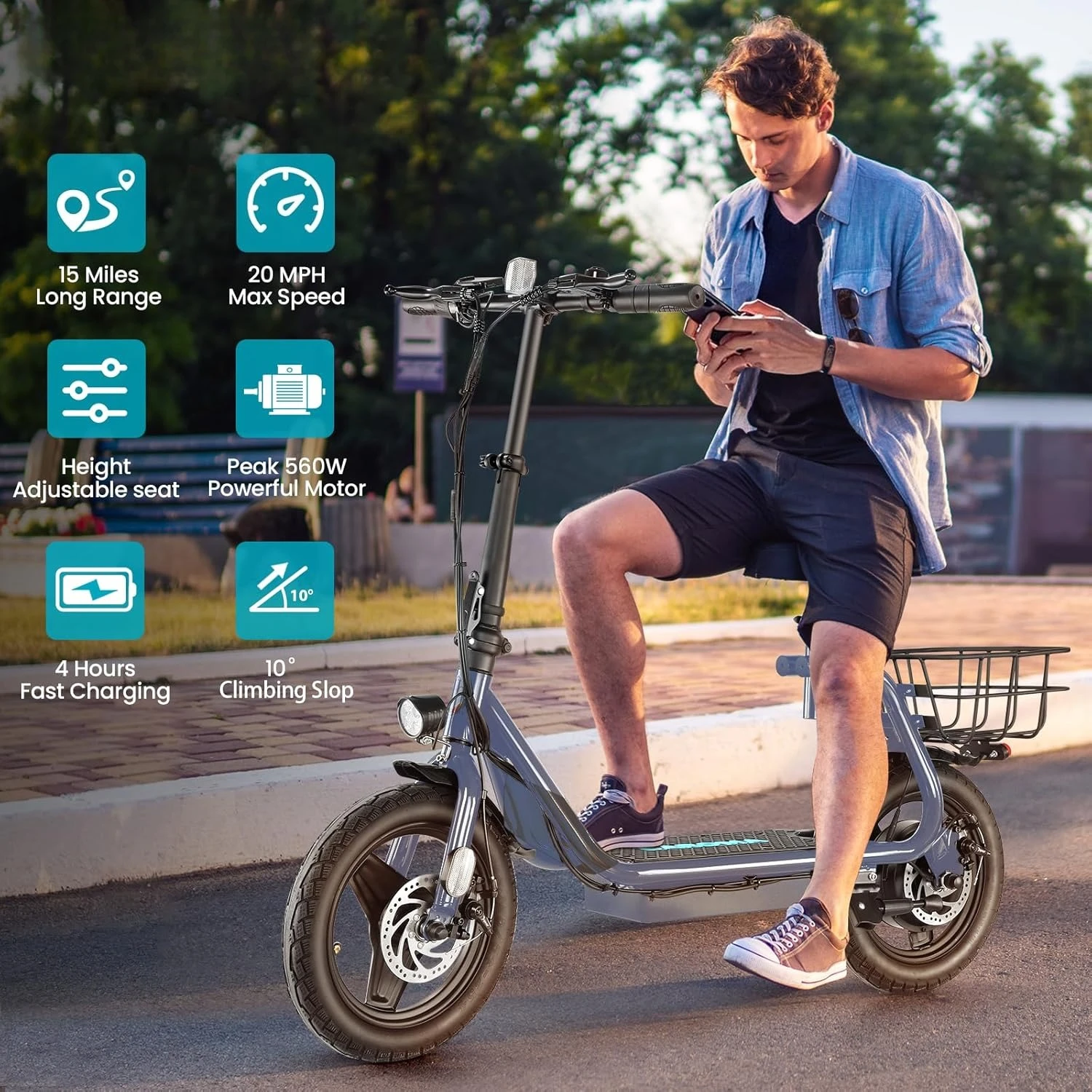 Peak 560W Electric Scooter Adults, 14
